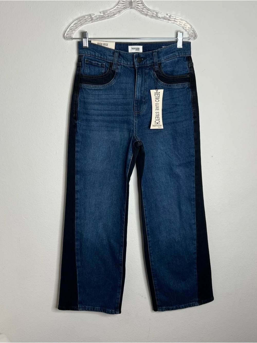 Kensie Jeans Retro Luxe Stretch Women’s Jeans Size 2/26 dark Wash Blue /black